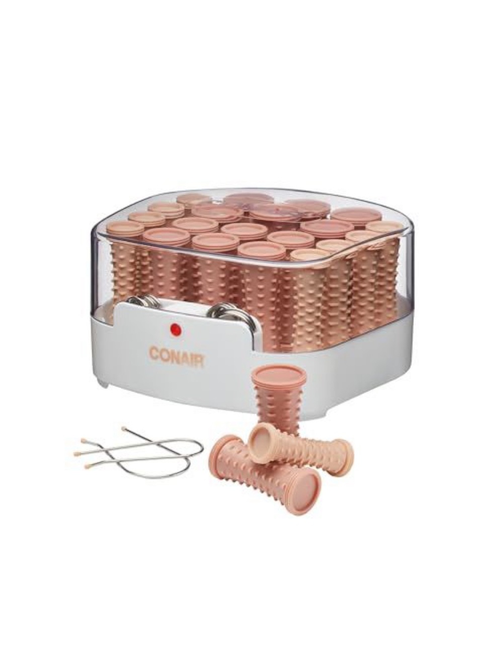 Pink Heated Hair Roller Set with Case